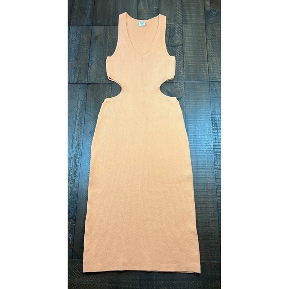 Abercrombie and Fitch Elevated Knit Cut Out Midi Dress, Orange, Size M - Picture 6 of 13